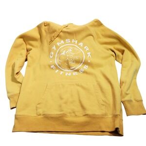 Gymshark Mens Fitness Pullover Hoodie Size L Yellow GMP0009-GDY-AW19-100